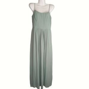DB Studio Celebrate‎ Womens Smocked Scoop Neck Maxi Dress Dusty Sage Size 10 NWT